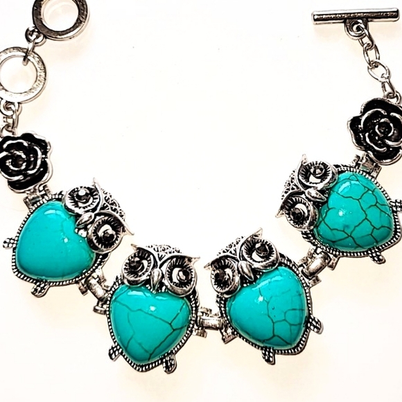 OWL BRACELET - FAUX TURQUOISE - Picture 7 of 7